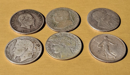 Lot monnaies argent franc - lot,