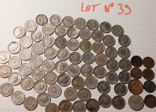 Lot pieces monnaie francs - lot,