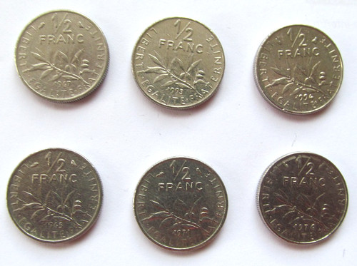 Lot pièces 2 franc - lot, 6
