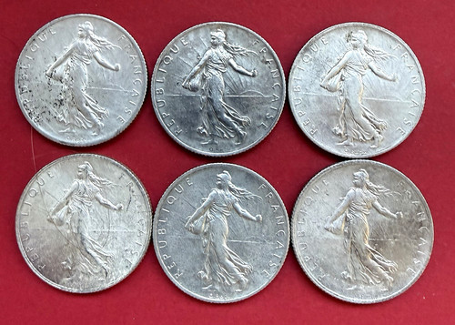 France beau lot 2 franc - france, 6x