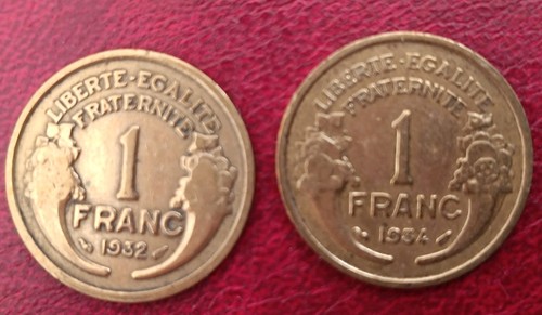Lot pieces 1 franc - pieces,