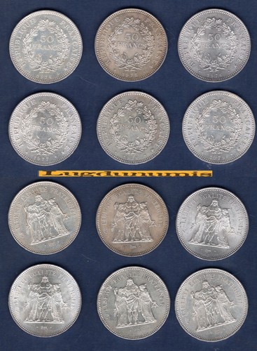 Lot pièces 50 francs - 50,